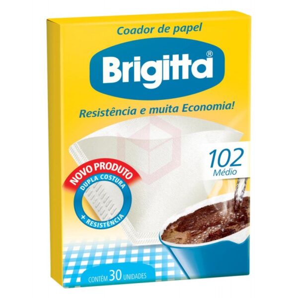 Filtro P/ Café Número 102 Médio C/ 30 UN Brigitta