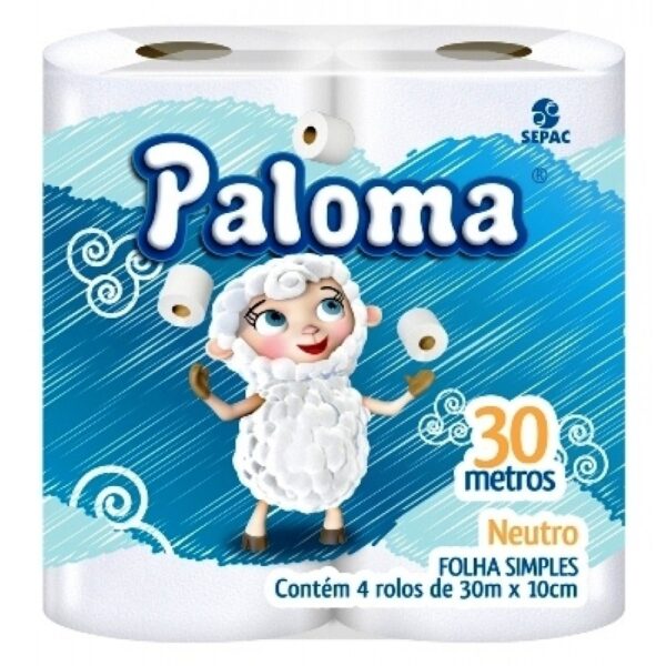 Papel Hig. Br Fl S Paloma Neutro Fardo C/64 Rolos C/30 M
