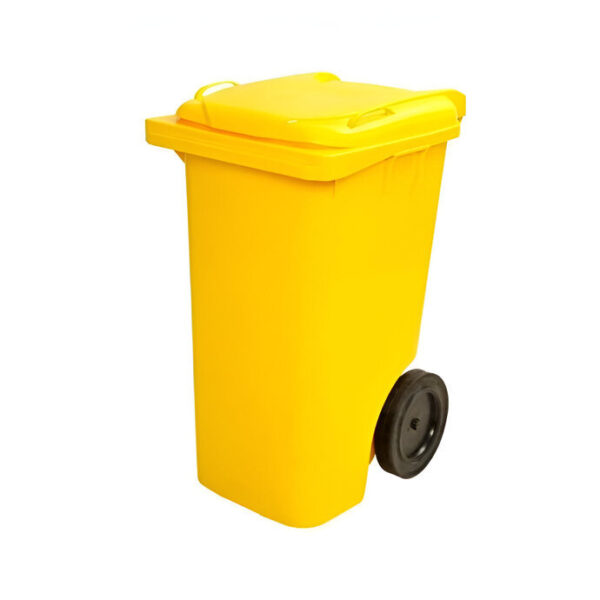 Lixeira 240L Amarelo C240Am Roda 200mm Gari Bralimpia