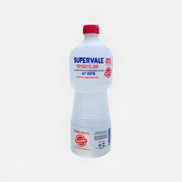 Álcool Líquido 1L Etílico 54GL Bact.Desinf.P/Uso Geral Supervale Verde