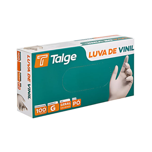 Luva Vinil Grande C/ 100 UN C/ Pó Talge