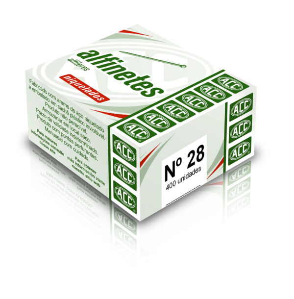Alfinete Número 28 Cx. C/ 50g Niquelado ACC