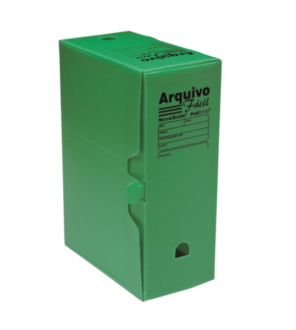 Arquivo Morto 350x250x130mm Nova Onda Fácil Plástico Verde Polibras