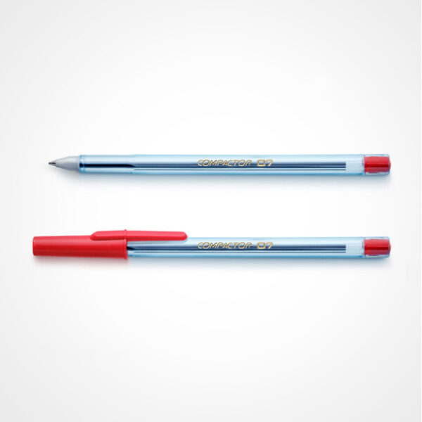 Caneta Esferográfica Ponta Reforçada 0,7mm Vermelha Compactor