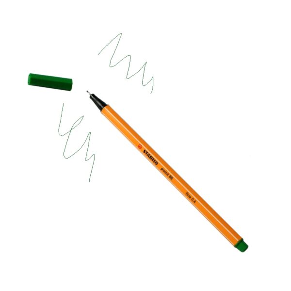 Caneta Hidrográfica Stabilo Point 88 0,4mm Verde Escuro Sertic