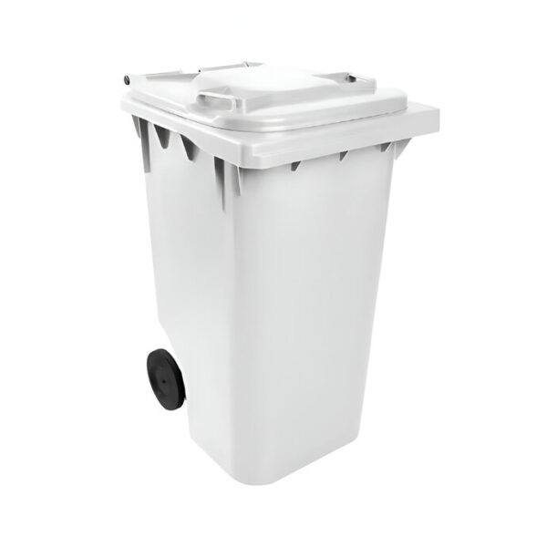 Lixeira 240L C/ Tampa E Roda 200mm Branco Bralimpia Ref. C240Br