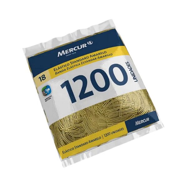 Elástico Amarelo Número 18 Com 1200 UN Mercur Standart 1000g (Atilho)