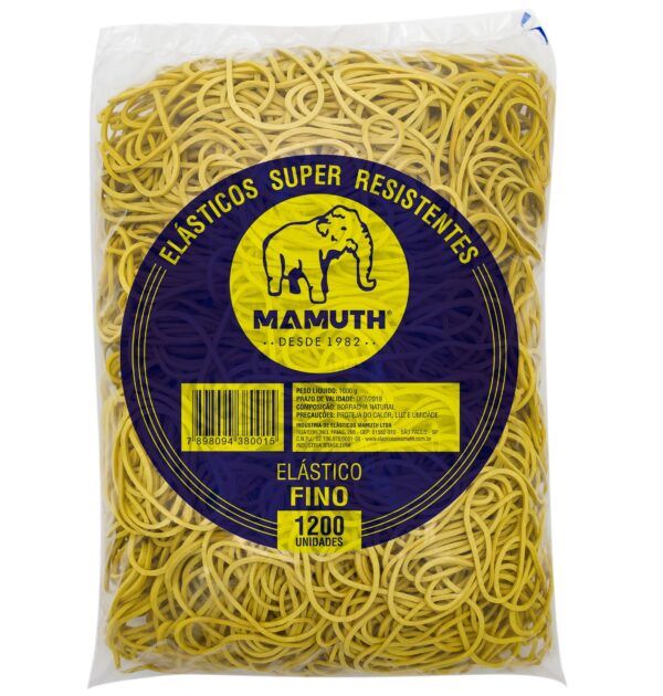Elástico Amarelo Número 18 Com 1200 UN 1000g (Atilho) Mamuth