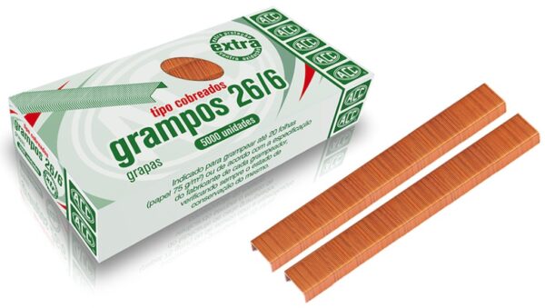 Grampo 26/6 Cx. Com 5000 UN Cobreado ACC