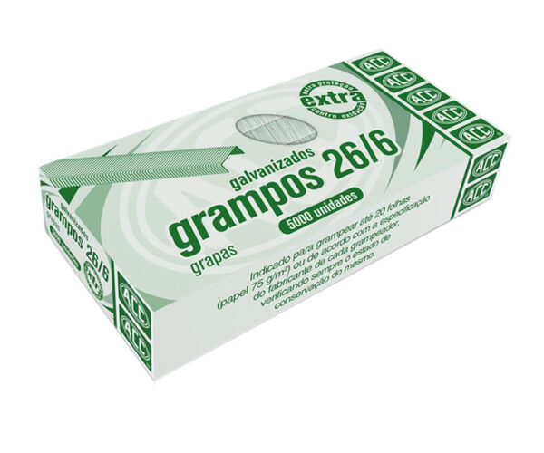 Grampo 26/6 Cx. Com 5000 UN Prateado (Galvanizado Extra) ACC