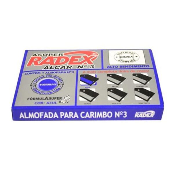 Almofada Para Carimbo Número 3 Azul Radex