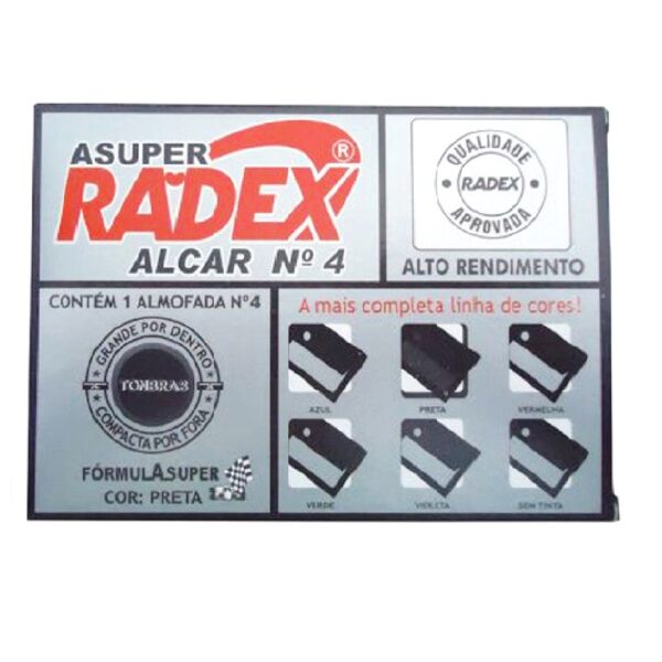 Almofada Para Carimbo Número 4 Preta Radex