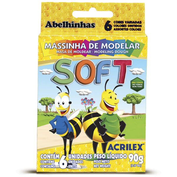 Massa Para Modelar Soft Com 6 Cores 90g Acrilex