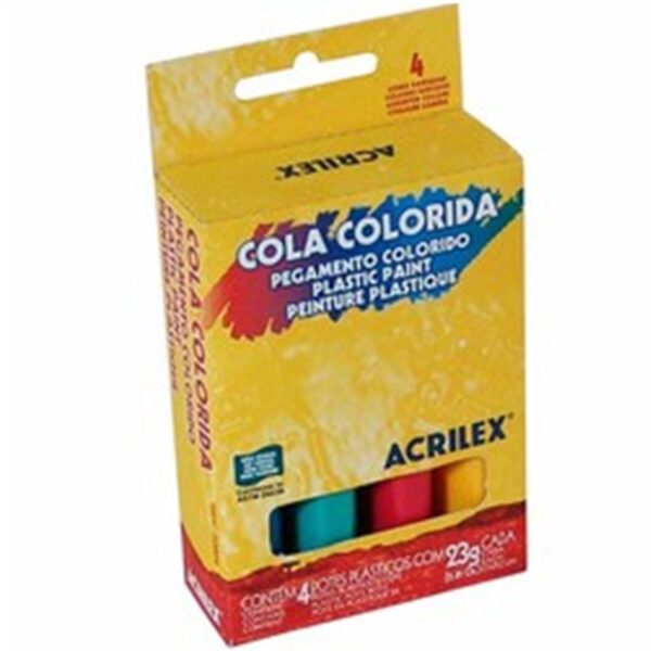 Cola Colorida Com 4 UN 23g Acrilex