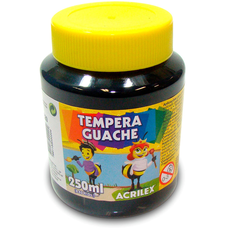 Tinta Guache 250ml Preta Acrilex