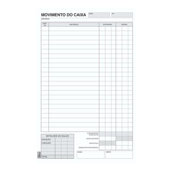 Movimento Do Caixa Com 100 Fls. Tilibra Ref. 15152-1