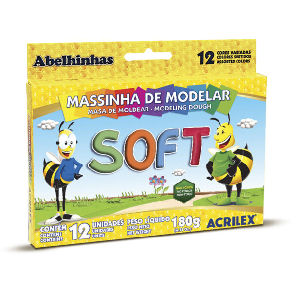 Massa Para Modelar Soft Com 12 Cores 180g Acrilex