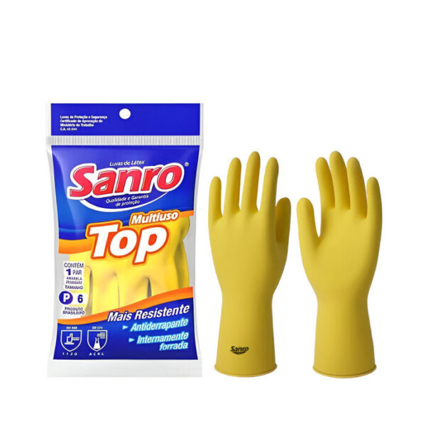 Luva Forrada Pequena Flocada Amarela Ca40044 Sanro
