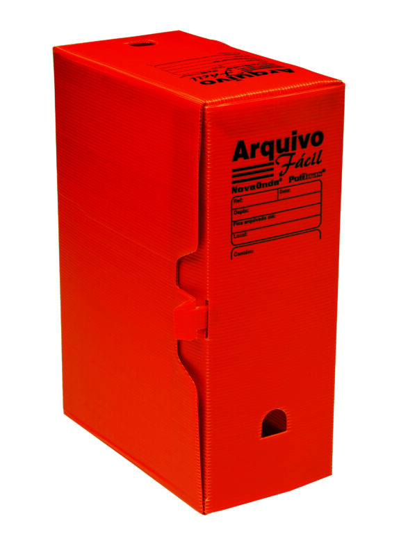 Arquivo Morto 350x250x130mm Nova Onda Facil Plástico Vermelho Polibras