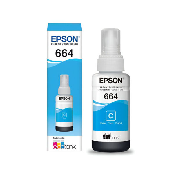 Refil Tinta Para Cartucho L200 T664220-Al Ciano 70ml Epson