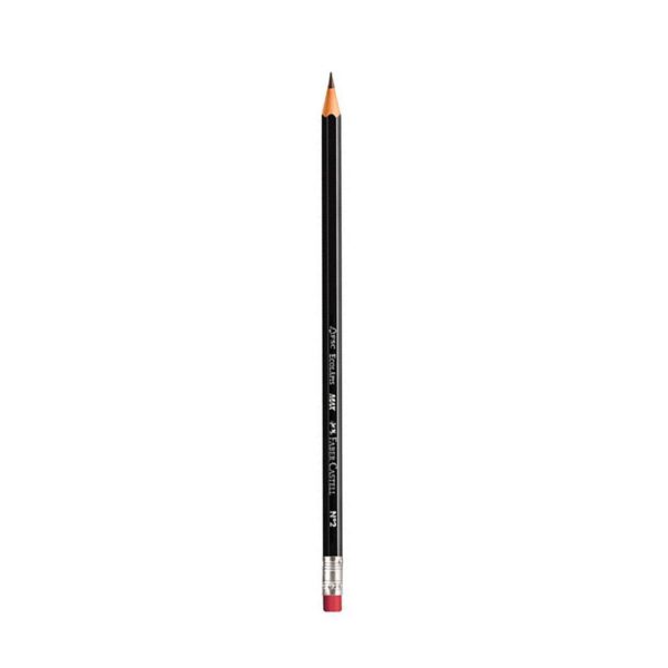 Lápis Grafite N2 Sextavado Com Borracha 1205Sm/B Preto Faber-Castell