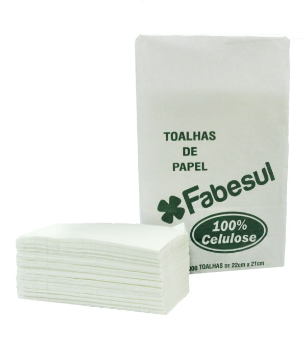 Papel Toalha Premium 22x21cm 2 Dobras Com 1250 Fls. Branco Fabesul