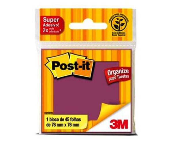 Post-it 76x76mm 1 Bloco Com 45 Fls. Roxo 3M Ref. Hb004392922