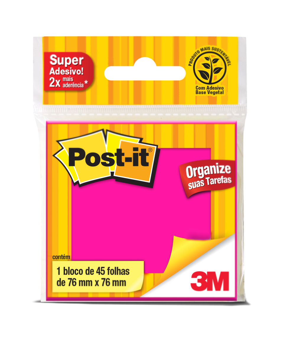 Post-it 76x76mm 1 Bloco Com 45 Fls. Rosa 3M Ref. Hb004399380