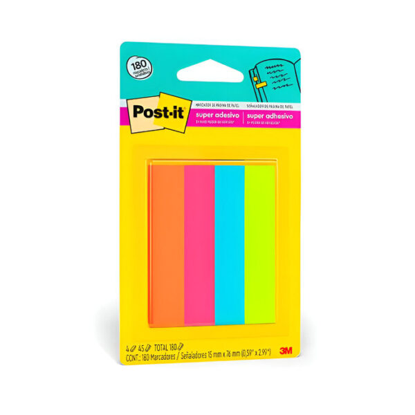 Marcador De Página Post-It Flags 76x15mm 180 Fls. 3M Ref. HB004420657