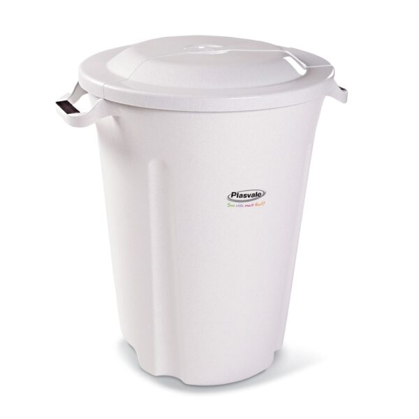 Lixeira 62L Com Tampa Branca Plasvale Ref. 177