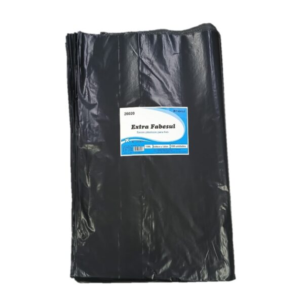 Saco Para Lixo 130L Preto Com 100 UN Extra Super Reforçado
