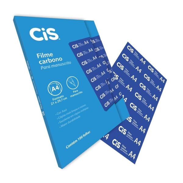 Carbono Filme A4 210x297mm Cx. 100 Fls. Azul CIS