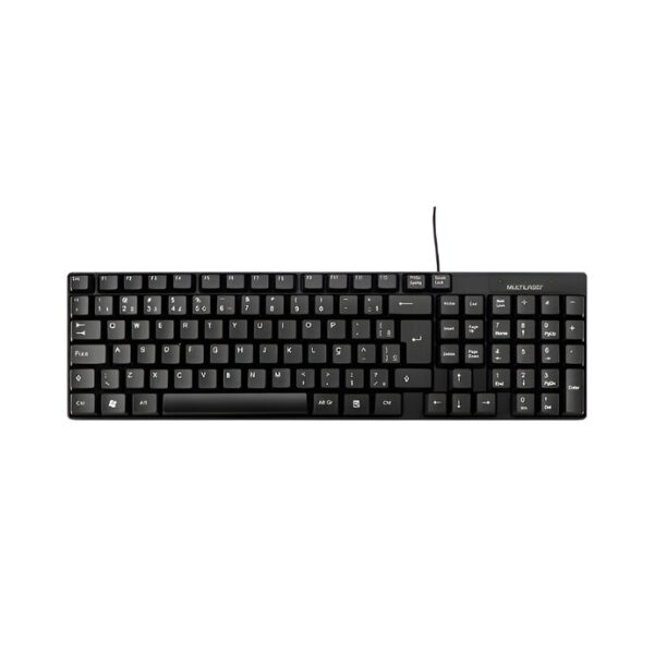 Teclado Com Fio USB Básico Slim Preto Multilaser Ref. TC193