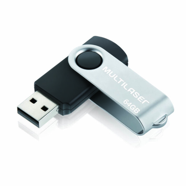 Pen Drive 64gb Twist Preto Multilaser Ref. Pd590