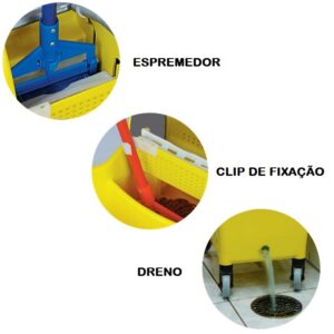 Balde Com Espremedor 12L + 18L Doblô Amarelo Bralimpia Ref. Ny108 - Image 2