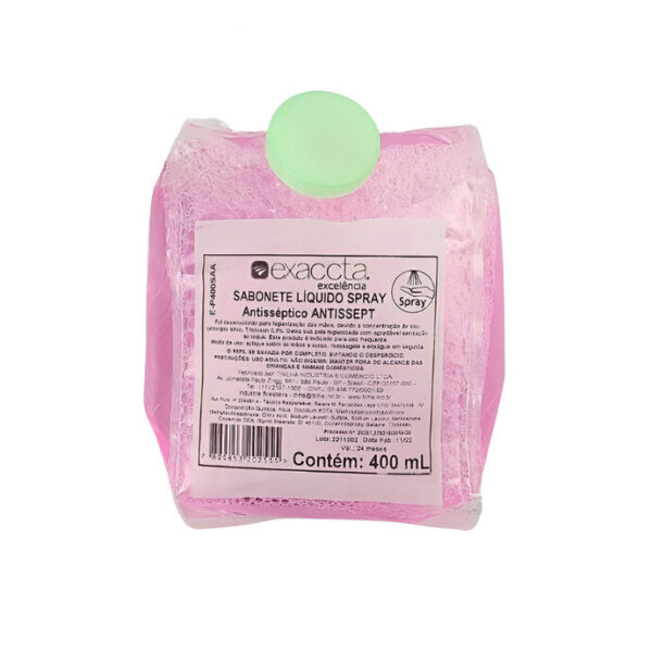 Sabonete Líquido Spray 400ml Antisséptico Antissept Exaccta E-400Saa