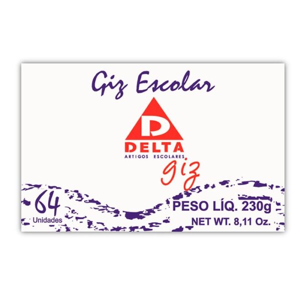 Giz Escolar Colorido Cx. Com 64 UN Antialérgico Delta Ref. 0404