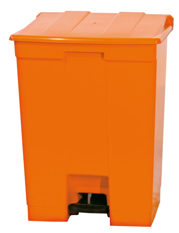 Lixeira 60L Com Pedal Laranja Bralimpia Ref. Cp60Lj