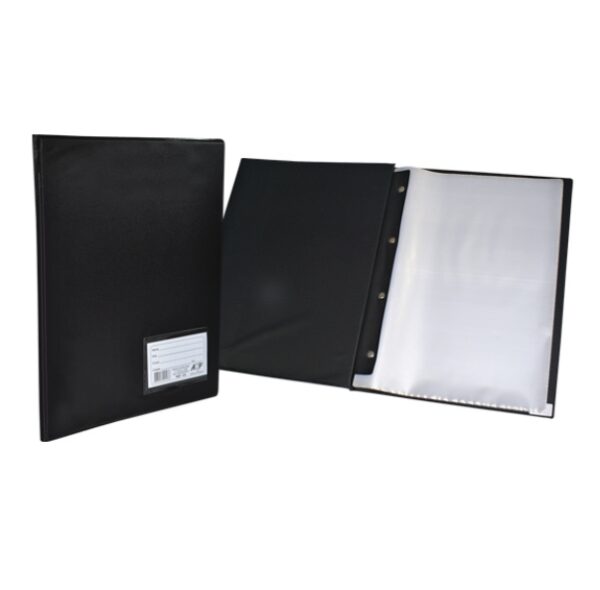 Pasta Catálogo 245x335x20mm 50 Sacos 4 Parafusos Com Visor Preta