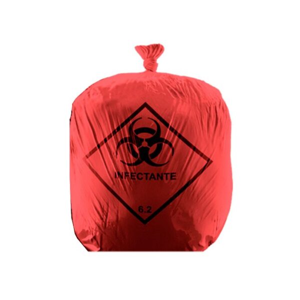 Saco Para Lixo 15L Vermelho Com 100 UN Infectante