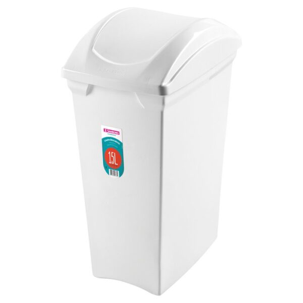 Lixeira 15L Com Tampa Basculante Branca Sanremo Ref. Sr62/1