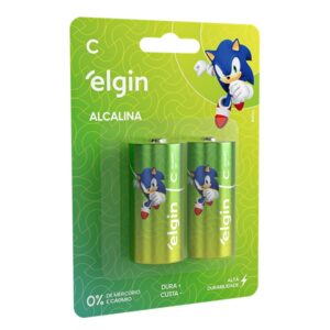 Pilha 1,5V Alcalina Com 2 UN Média C Lr14 Elgin