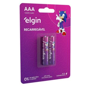 Pilha 1,2V Palito AAA Recarregável Com 2 UN Elgin