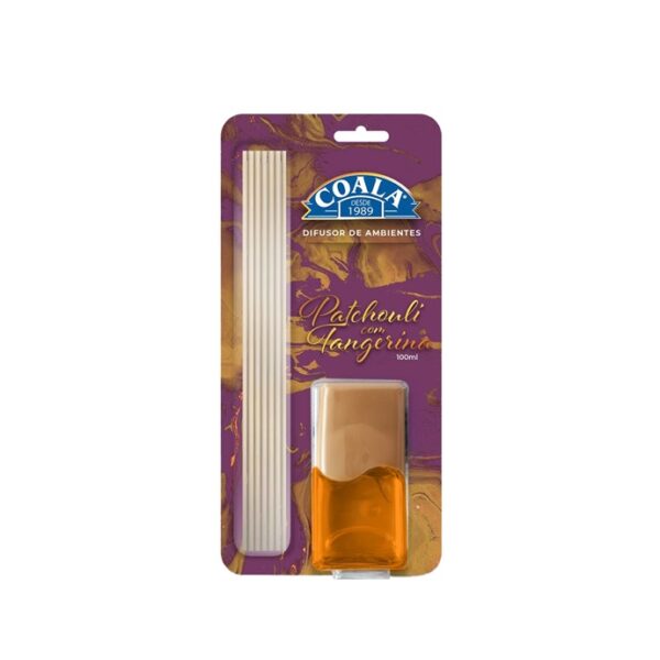 Difusor De Aromas 100ml Com 5 Varetas Patchouli Com Tangerina Coala