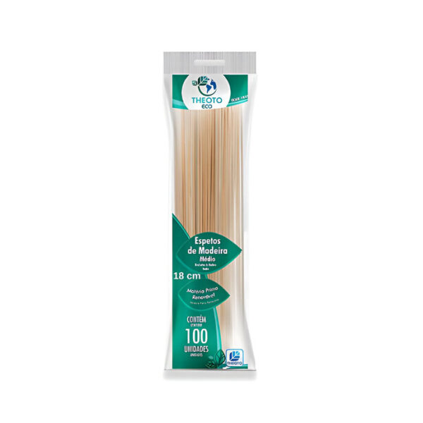 Espeto Bambu C/ 50 UN 180x3,0mm Theoto Ref. 64163