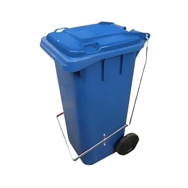 Lixeira 120L C/ 2 Rodas C/ Pedal Azul Bralimpia Ref. Cp12Az