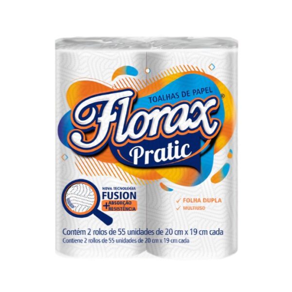 Papel Toalha 20,8x19cm C/ 55 folhas Florax Pratic