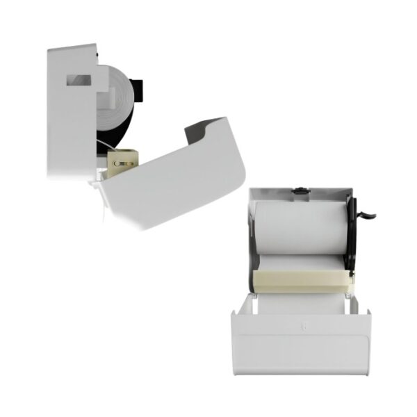 Suporte Papel Toalha Alavanca Bobina Branco Brave Nobre - Image 2