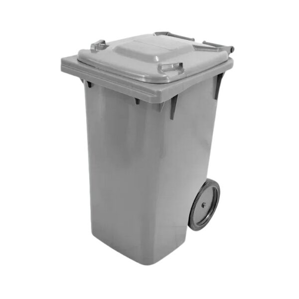 Lixeira 120L C/ Tampa E Rodas 220mm Bralimpia Cinza Ref. C120Cz