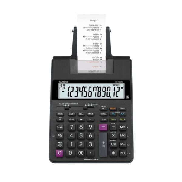 Calculadora 12 Dígitos De Mesa HR-100RC Bobina E Fonte Bivolt Casio
